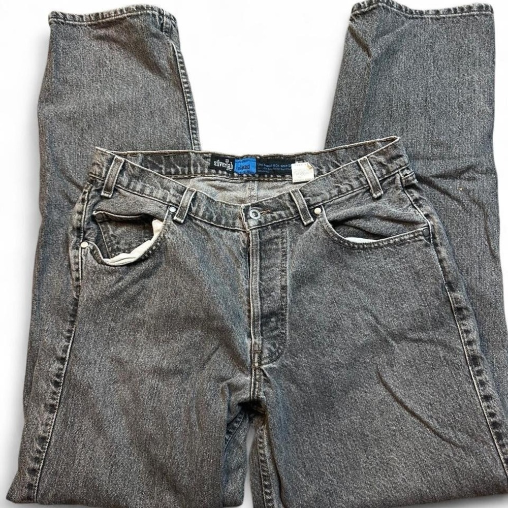 Vintage Levi's silvertab relaxed 1993 black punk grunge denim jeans 36x34